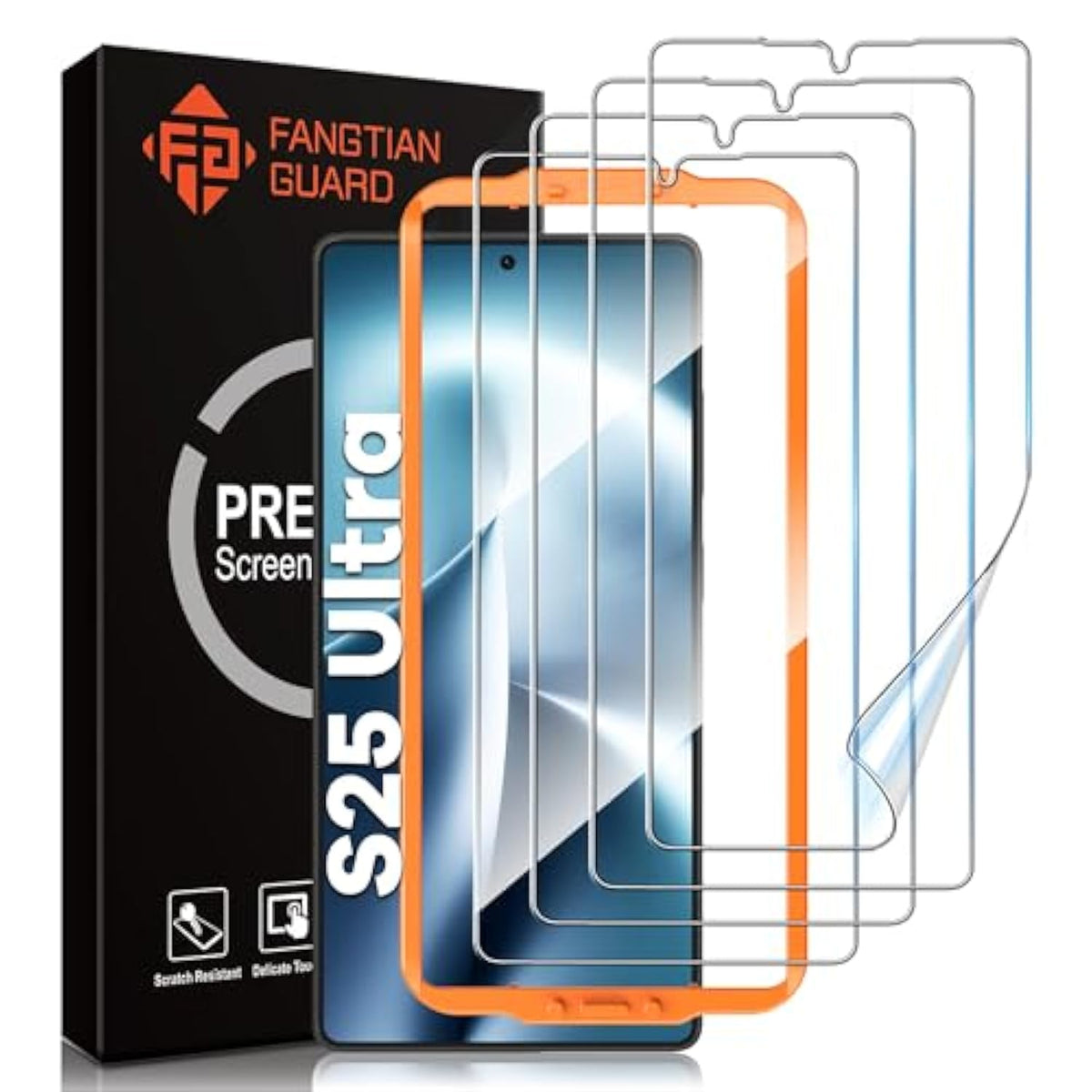 Fangtian [4-Pack] For Samsung Galaxy S25 Ultra Screen Protector [Not Glass] - Film For S25 Ultra Screen Protector [6.9 Inch][Fingerprint Compatible][Alignment Tool]