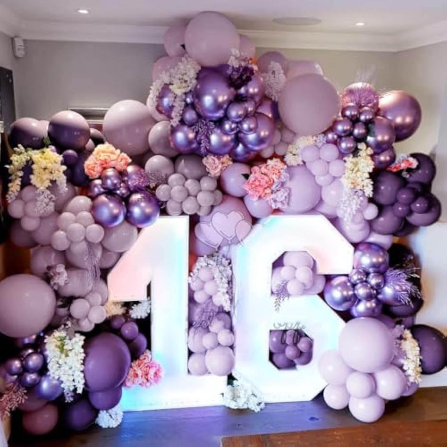Purple Balloon Garland Lavender Double Stuffed Balloons Pastel Lilac B