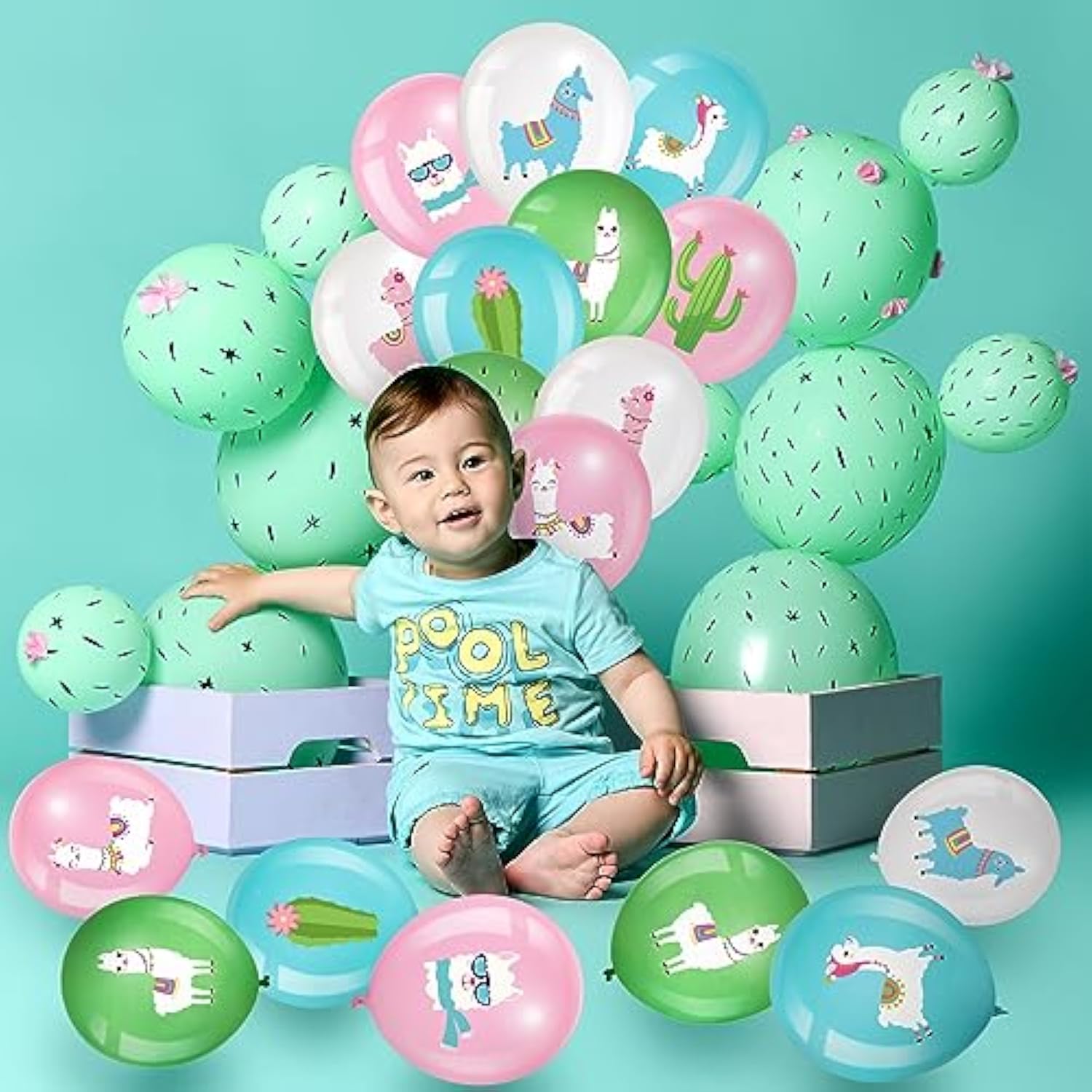 45 Pcs Llama Cactus Balloons Llama Themed Birthday Party Decor 12 Inch Cactus Latex Balloons Bolivian Peru Alpaca Supplies For Birthday Party Baby Shower Mexican Cinco De Mayo Fiesta