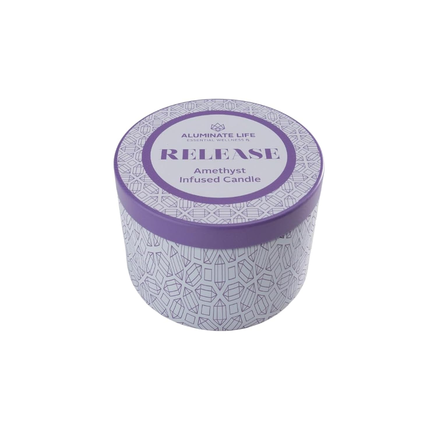 – Release Crystal-Infused Scented Candle With Healing Amethyst & Lavender Essential Oils, Hand-Poured Premium Coconut Wax, Luxury Gift, 6 Oz