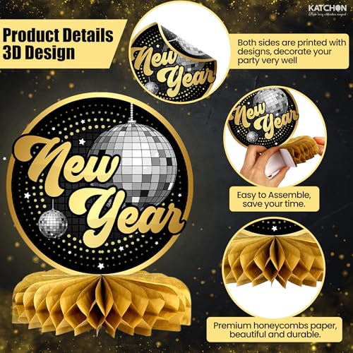 Disco New Years Centerpieces for Tables, Pack of 9