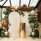 84pcs Sage Green Brown Balloon Garland Kit for Jungle, Safari, or Wild Party Decor