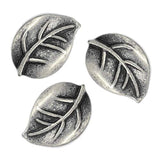 12 Pieces Leaf Metal Shank Buttons 18Mm X 13Mm (Antique Silver)