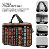 14 15 15.4 15.6 Inch Laptop Handle Bag Computer Bag, Pouch Holder Notebook Sleeve Cover Soft Case Compatible For Dell,Lenovo,Toshiba Hp, Asus Notebook-Vintage Bookshelf