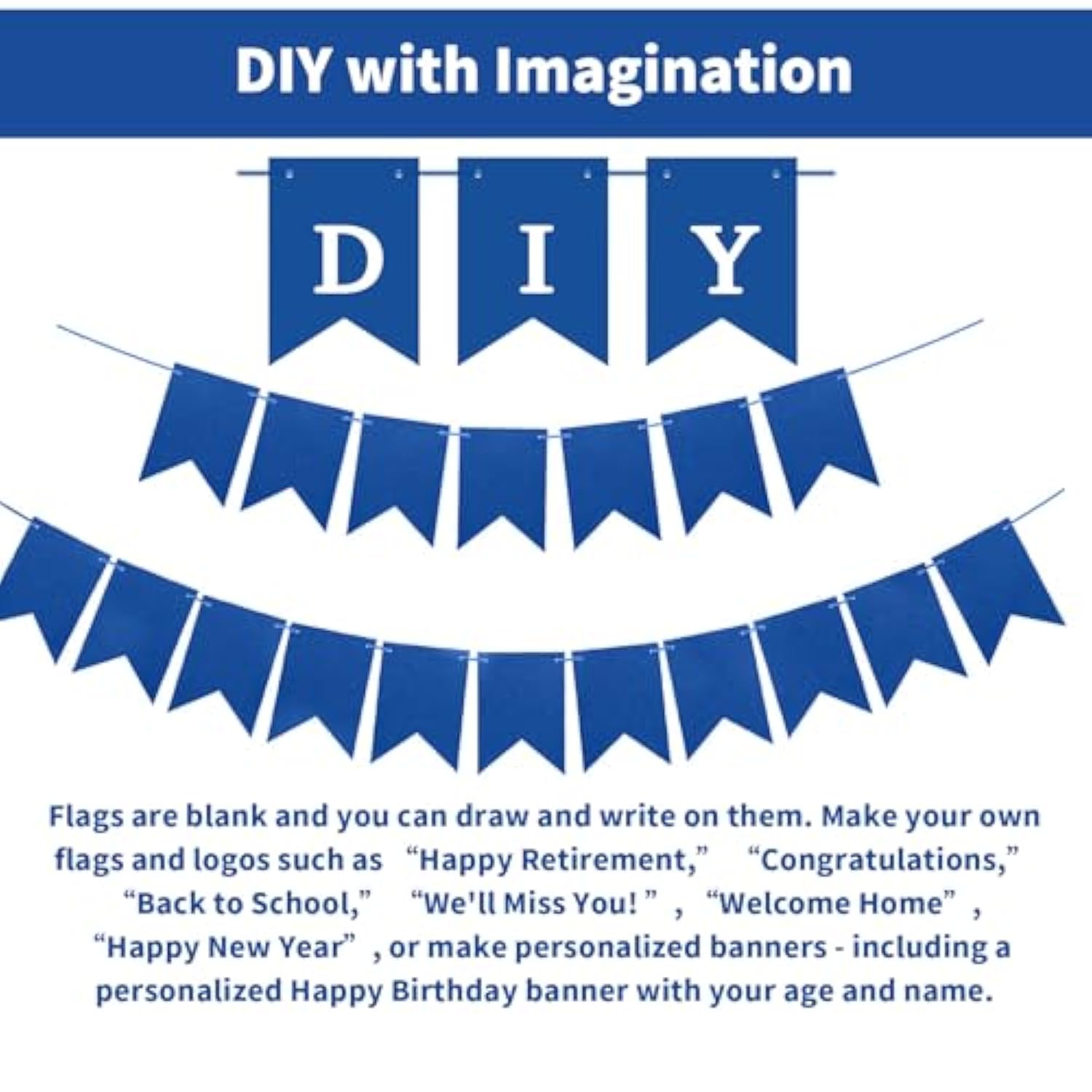 Custom Blue Banner Kit, Custom Phrase Banner, Customize Your Party Banner Signs, Handwriting Banners Party Supplies Unique Decor With Letters A~Z And Heart Stencil