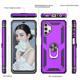 Phone Case For Samsung Galaxy A32 5G, Samsung A32 Case With [2 Pack] Tempered Glass Screen Protectors, [-Grade] Ring Holder Kickstand Case For Samsung A32 5G (Not Fit 4G), Purple