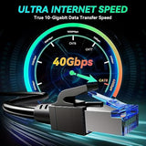 [New Version] Cat 8 Ethernet Cable, 40Gbps Ultra-Fast Internet Cable,Gold Plat