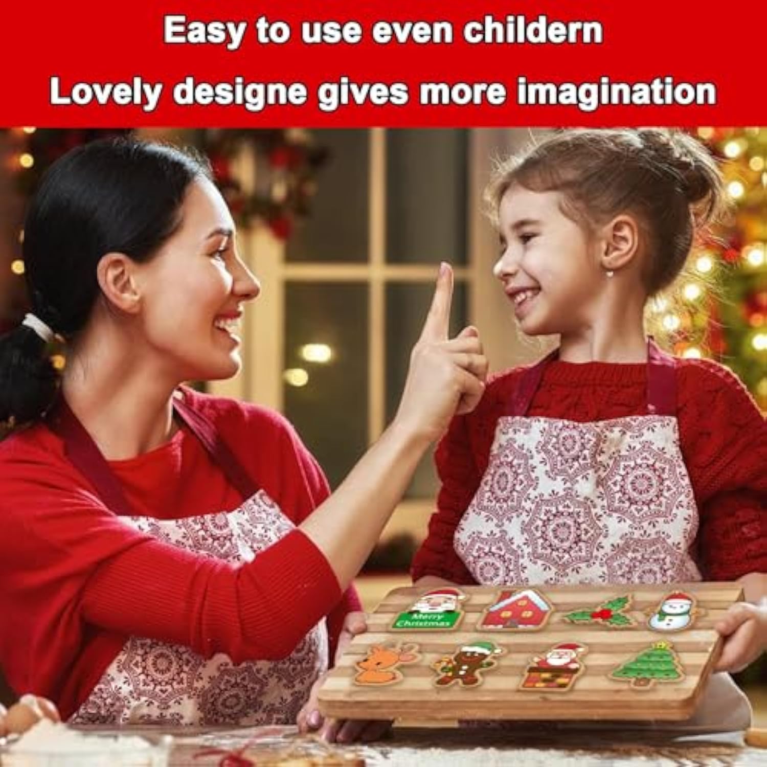 Christmas Cookie Cutters, 3D Christmas Holiday Cookie Cutters Shapes With Santa/Xmas Tree/House/Deer, Christmas Party Decorations Ornaments