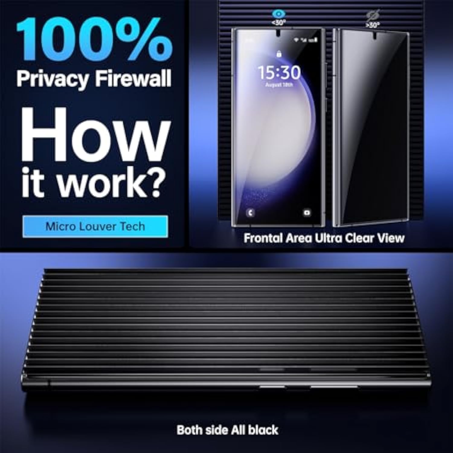 For Samsung Galaxy S23 Ultra/S22 Ultra Privacy Screen Protector, [Ultrasonic Fingerprint Support] [Bubble-Free] Anti-Spy 3D Curved Full Coverage Private Film [Not Glass] [2 Pack]