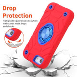 For Iphone Se 3Rd/2Nd Generation Case, Iphone 8/7/6/6S With Kickstand (Not For Plus Sized Models),Shockproof Hybrid Hard Pc Soft Rubber Iphone Se Case 2022/2020 Cover 4.7" For Kids (Red+Blue)