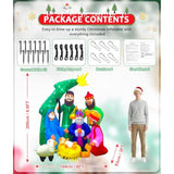 Christmas Inflatable Ouddoor Decorations, 7Ft Inflatables Nativity Scene, The Birth Of Jesus Christmas Blow Ups Yard Dec