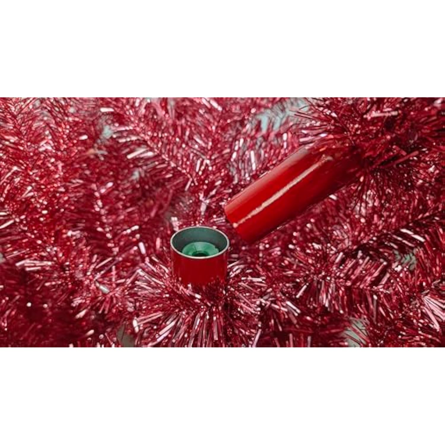 Martha Stewart Tinsel Pre-Lit Artificial Christmas Tree, 7 Ft, Clear Lights, Pink - Led…