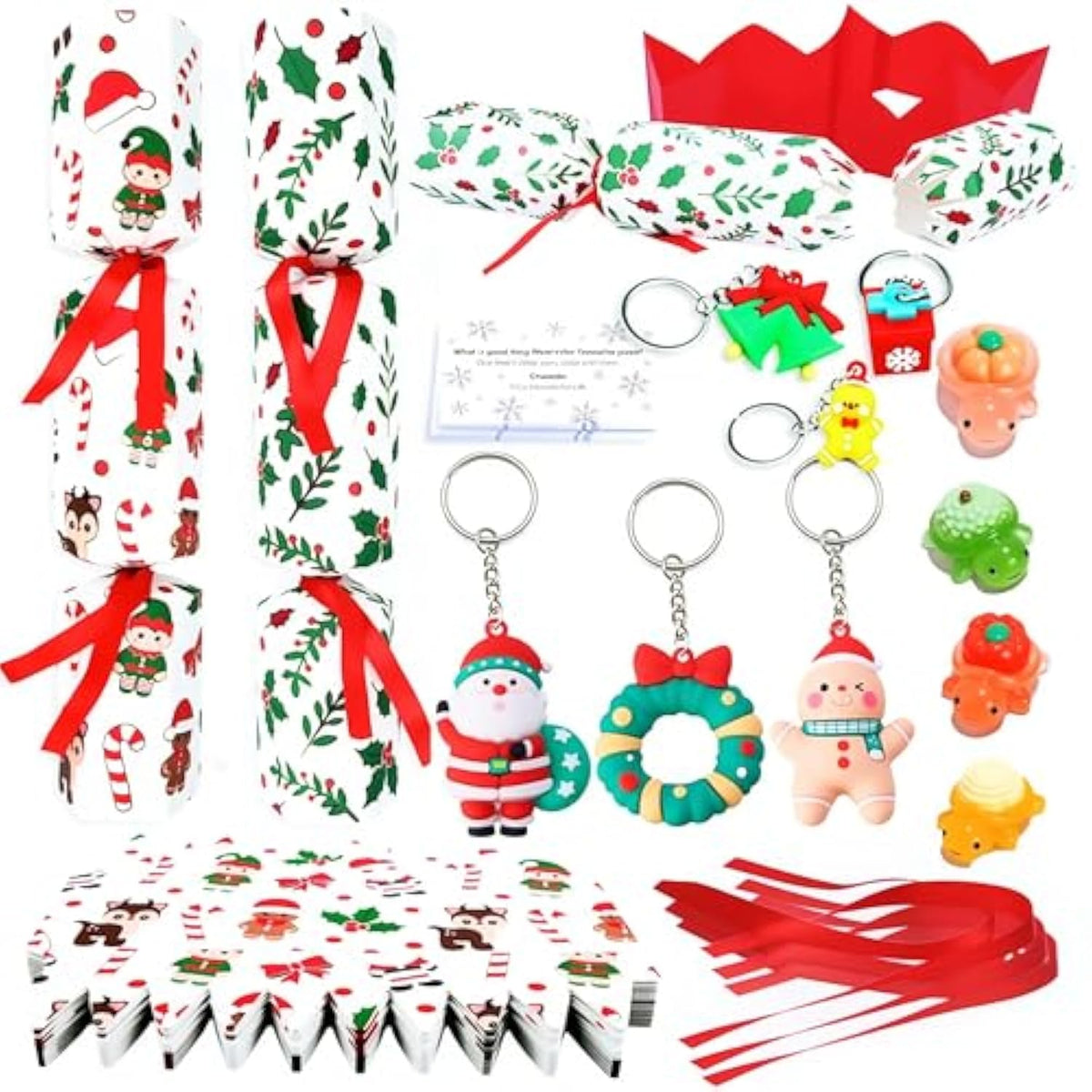 10-Pack Christmas & New Year Table Crackers No-Snap Festive Party Favors