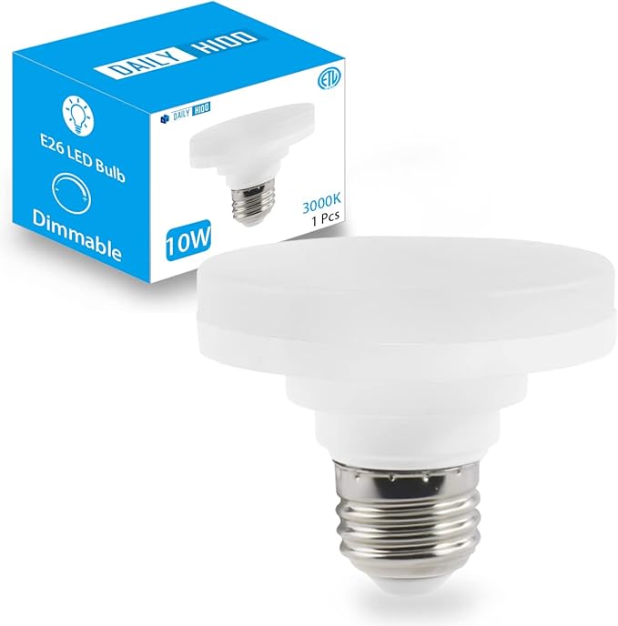 LED Puck Light Bulb E26 Base 1100 Lumens 3000K Dimmable Low Profile Flat Light Bulb ETL Listed