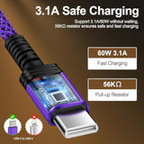 Short Usb A To Usb C Cable 1Ft,2Pack Usb A To Type C Fast Charging Cable 3A Android Charger Cord Nylon Braided For Samsung Galaxy S25 Edge/S25 Ultra/S24/S23/S22/S21/S20,Iphone 16/15 Pro Max,Power Bank