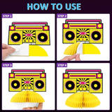 10pcs Neon 80s Honeycomb Centerpieces for Birthday, Wedding & Party Celebrations