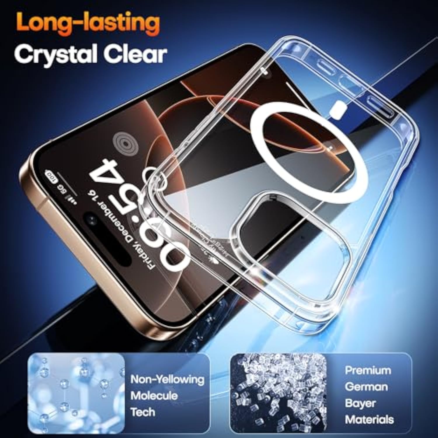 Iphone 16 Pro Max 3-in-1 Magsafe Case With 2 Screen Protectors Clear 6.9 Inch