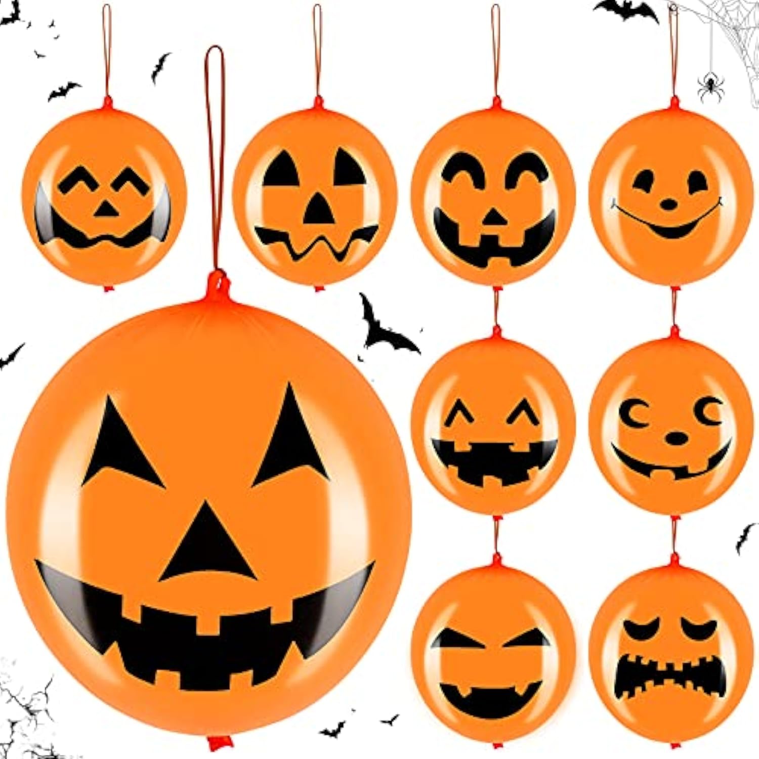 36pcs Halloween Punch Balloons Jack O Lantern Ghost Pumpkin Latex Party Favors