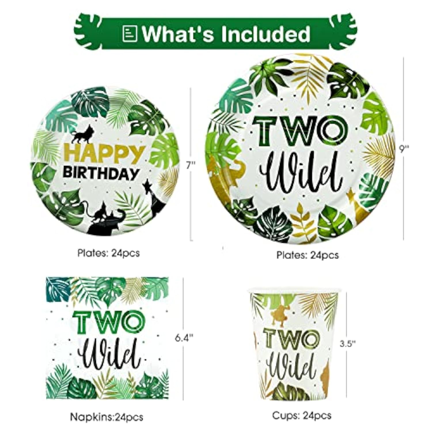 Two Wild Safari Birthday Party Set: Jungle Theme, 2nd Birthday Decor