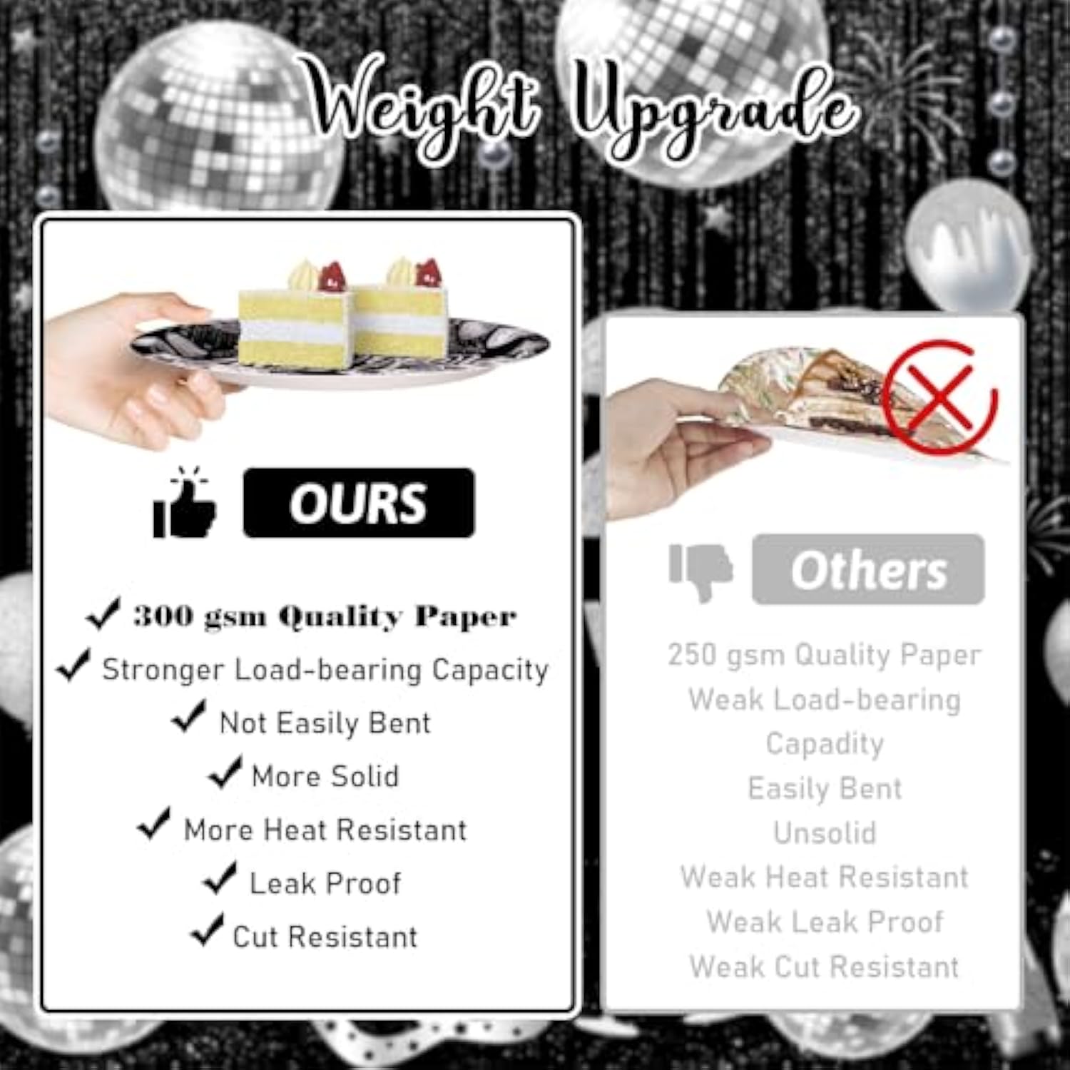 194pcs Black Silver New Year 2026 Party Tableware for 24 Guests