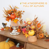 2Pcs Fall Decor, Artificial Maple Leaves Pumpkin Berry Table Decorations, For Home Autumn Harvest Halloween Thanksgiving Holiday Party Table Centerpieces Fireplace Decor.