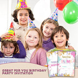 Slime Birthday Invitations For Kids, Sparkle And Slime Birthday Party Invitation Cards, Slime Party Celebration Supplies Decoration -20 Fill In Invitations With Envelopes (B16)