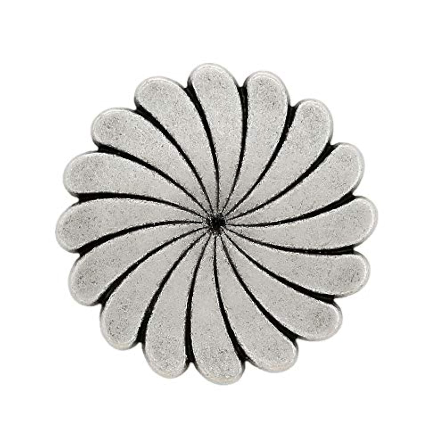 10 Pieces Rotating Flower Metal Shank Buttons. 25Mm (1 Inch) (Antique