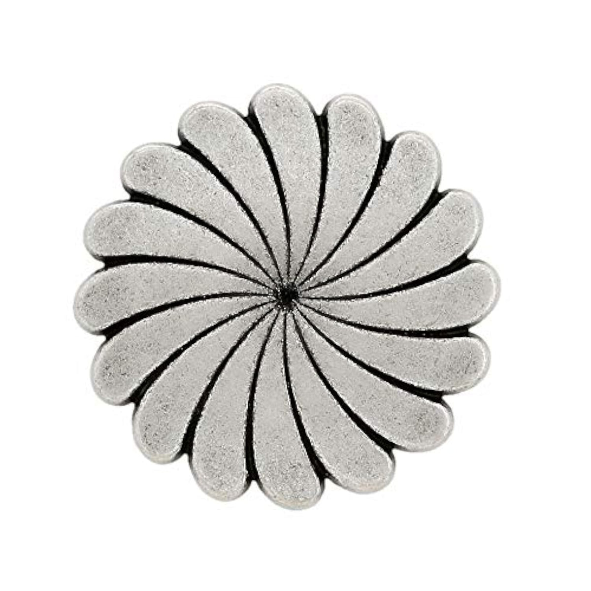 10 Pieces Rotating Flower Metal Shank Buttons. 25Mm (1 Inch) (Antique