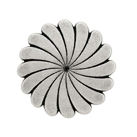 10 Pieces Rotating Flower Metal Shank Buttons. 25Mm (1 Inch) (Antique