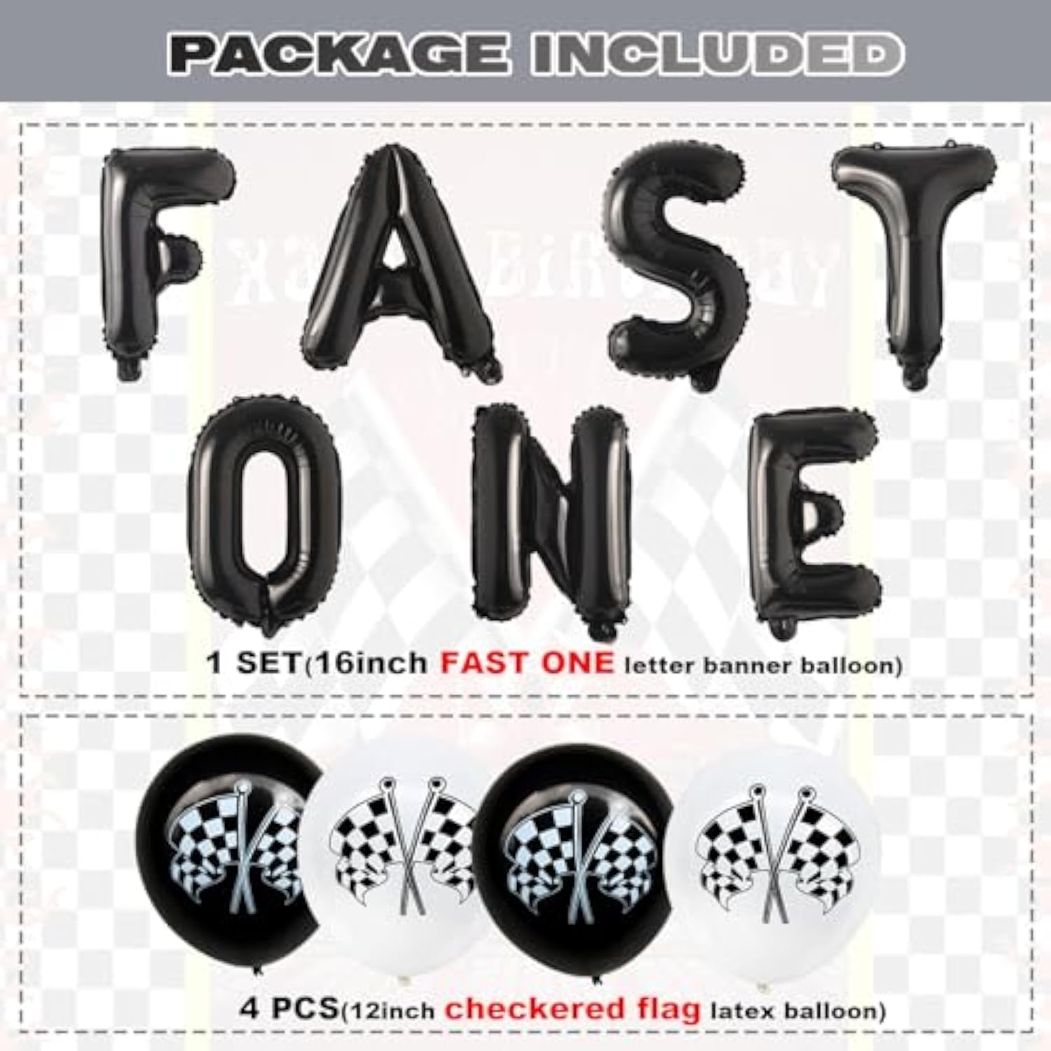 Race Car 1St Birthday Party Balloons,Fast One Letter Banner Balloon 40 Inch Racetrack Number Balloon 1 Black For Boys 1St Birthday Decorations,Race Car Theme Party Decorations Supplies 16 Pcs Set