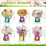 6 Pcs Spring Table Decorations For Home Spring Wood Block Watering Can Flower Tiered Tray Farmhouse Table Centerpiece For Home Kitchen Holiday