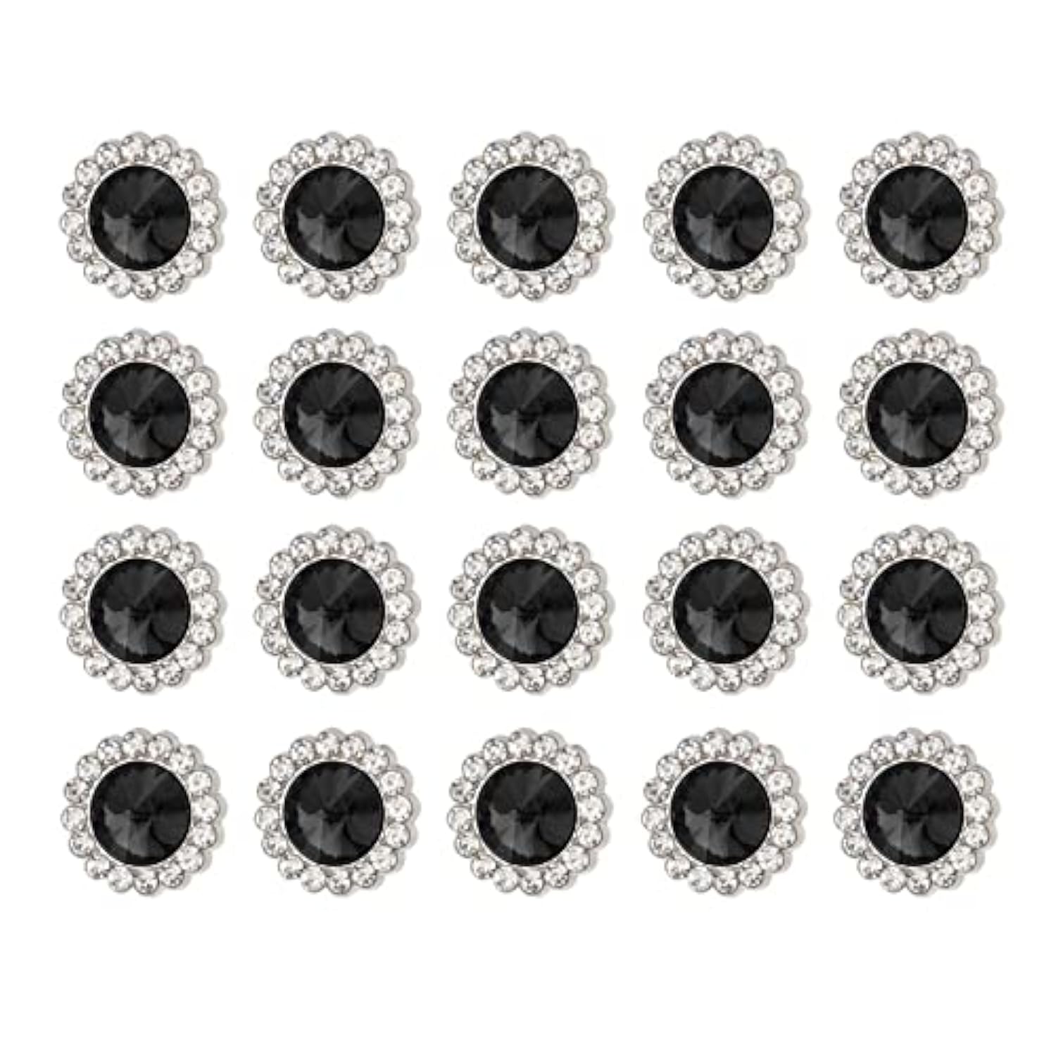 20 Pcs Shank Buttons, 20 Mm Alloy Rhinestone Buttons For Sewing, Vinta