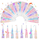 24pc Mermaid Unicorn Party Blowers Noise Makers Pink Purple Glitter Favors