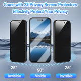 For Iphone 16 Pro Max Case, Compatible With Magsafe, With Privacy Screen Protectors X2, [Magnetic Invisible Stand] [Camera Protection] Shockproof Slim Translucent Matte Phone Case, Black