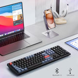 K10 Pro Wireless Custom Mechanical Keyboard, Qmk Programmable Bluetooth 100% Layout With Silent Red Switch White Backlight Compatible With Mac Windows Linux