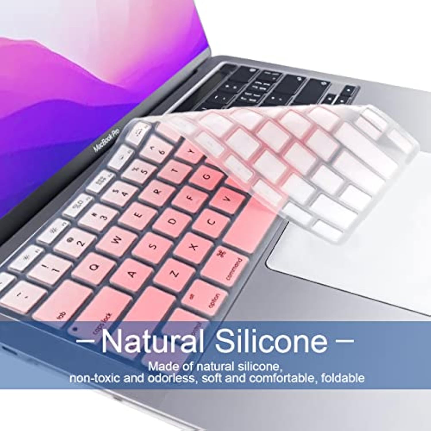Gradient Pink Keyboard Cover -Silicone Keyboard Skin For Macbook Air 13 Inch A