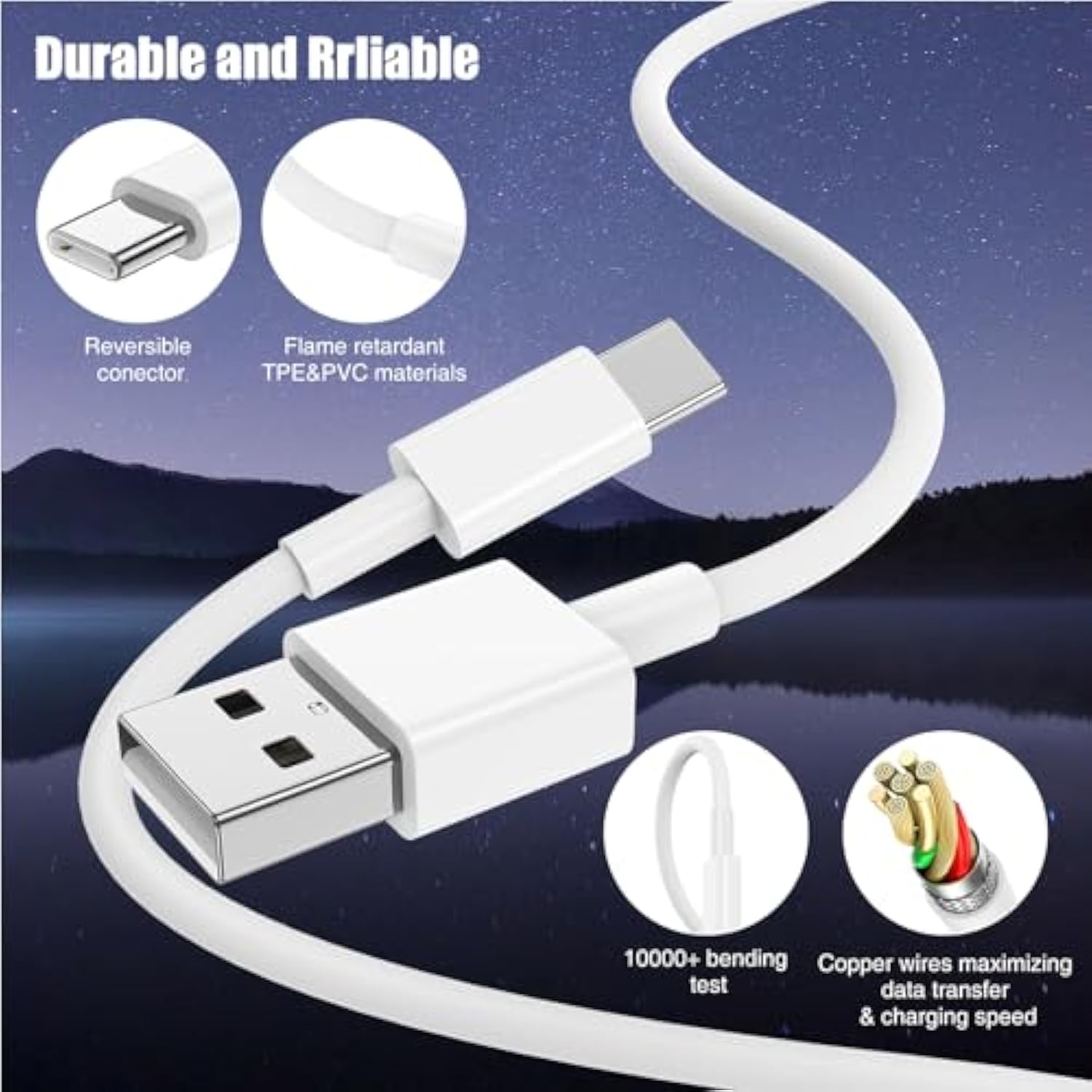 Car Carplay Cable For Iphone 16 15 Pro Plus Pro Max?3-Pack [3.3Ft+3.3Ft+6Ft] Usb A To Usb C Cable For Iphone 16 15?For Ipad Pro/Air/Mini?For Samsung Galaxy S24/S23/S22?For Macbook Pro/Air And More