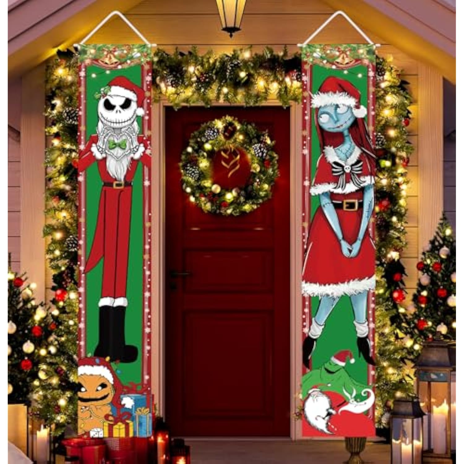 Jack Skellington & Sally Nightmare Before Christmas Welcome Banner