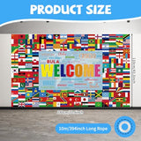 World Flag Banner International World Flags Banner Country Flags Banner Backdrop Decoration with Brass Grommets Party Supplies Sports Events Bar Sports Clubs Birthday Party Classroom Decoration, Red