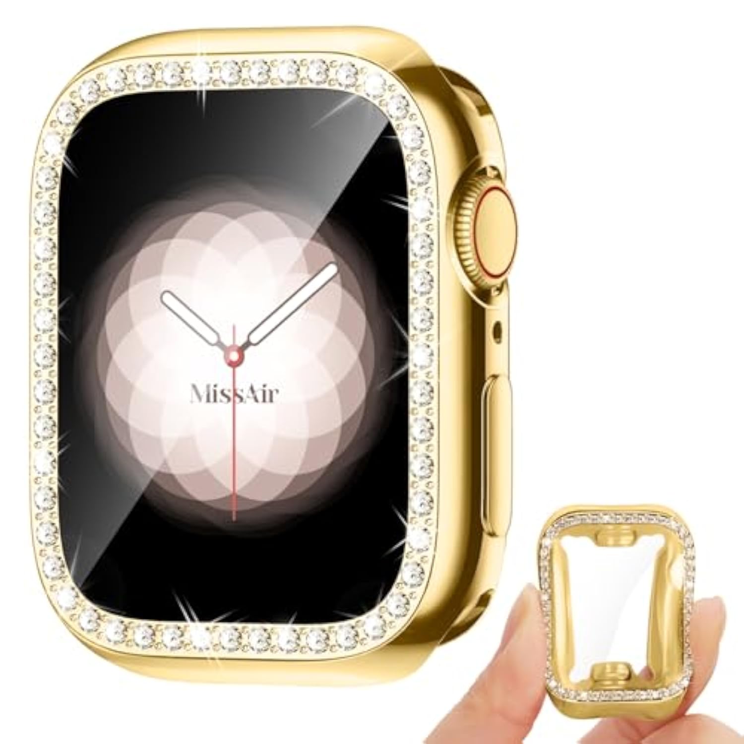 Soft Tpu Bling Case Compatible For Apple Watch 41Mm Series 9/8/7 With Screen Protector, Glitter Crystal Diamond Lightweight Cover All-Around Protective Case