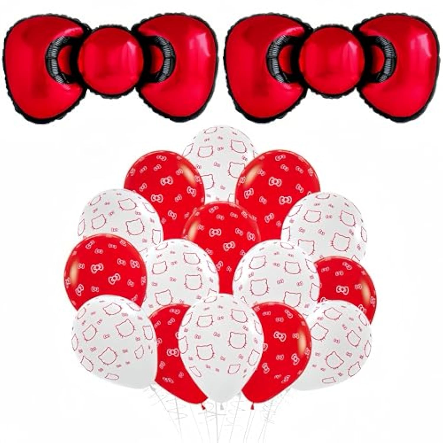 22 Pcs Cat Kitty & Bow Balloons for Girls Kitty Theme Party Decorations