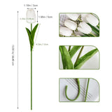 20Pcs White Tulips Artificial Flowers Pu Fake Flowers Fake Tulips For Easter Decor Valentine'S Day And Home Decor 13.5 Inch Spring Decor