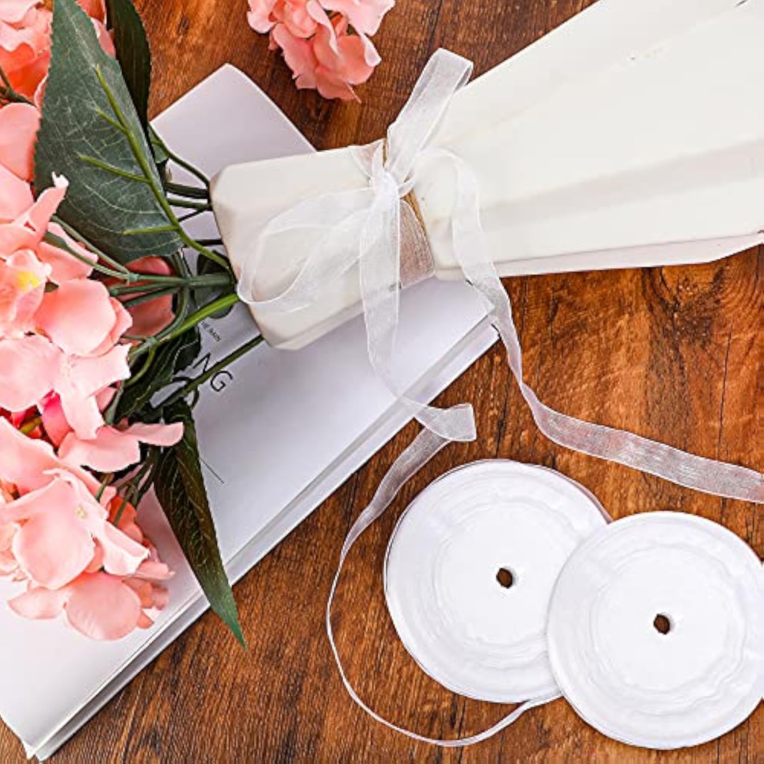 2 Rolls/ 98 Yards Sheer Organza Ribbon Chiffon Ribbon Organza Satin Ri