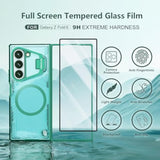 [New Material For Samsung Galaxy Z Fold 6 Case, Built-In Hd Screen Protector & Adjustable Camera Kickstand, Slim Clear Magnetic Phone Case For Samsung Galaxy Z Fold 6, Black