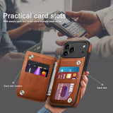 Designed For Iphone 17 Pro Max Case Wallet With Card Holder, [Magnetic Clasp Cover] [Rfid Blocking Leather Protection] Shockproof Women Men Cases 6.9 Inch For Apple 17 Promax Light Brown