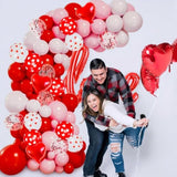 Valentines Day Balloon Garland Arch Kit, Red Pink White Balloons With