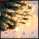 Christmas Lights 50 Count Clear Mini Lights Green Wire Ul Certified Connectable Warm White String Lights For Christmas D