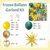 Green Yellow Balloon Garland Arch Kit, Dark Green Yellow Metallic Gold Balloon With Gold Confetti Explosion Star Foil Balloon For Birthday Baby Shower Class Of 2025 Graduation Party Decoration