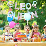 Leo Queen Banner For July August Birthday Party Decorations, Glitter Iridescent Zodiac Leo Birthday Banner For Horoscope, Astrology Bday Party Decor, Ideas, Jokes And Favors (Iridescent)