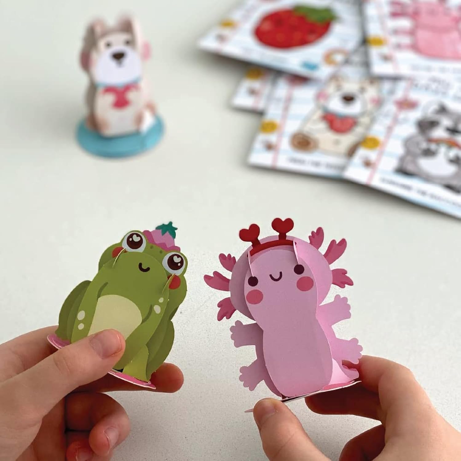 Valentines Day Card For Kids, Boys, Girls - 3D Classroom Pop-Up Cards - Cute Animals Gift Exchange Cards - 8 Pack - Blank Notecard & Envelope Included